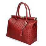 Deborah Borsa a mano da donna Pelle Croco Stampata 7727-C10 ROSSO SCURO Gave Lux