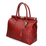 Deborah Borsa a mano da donna Pelle Croco Stampata 7727-C10 ROSSO SCURO Gave Lux