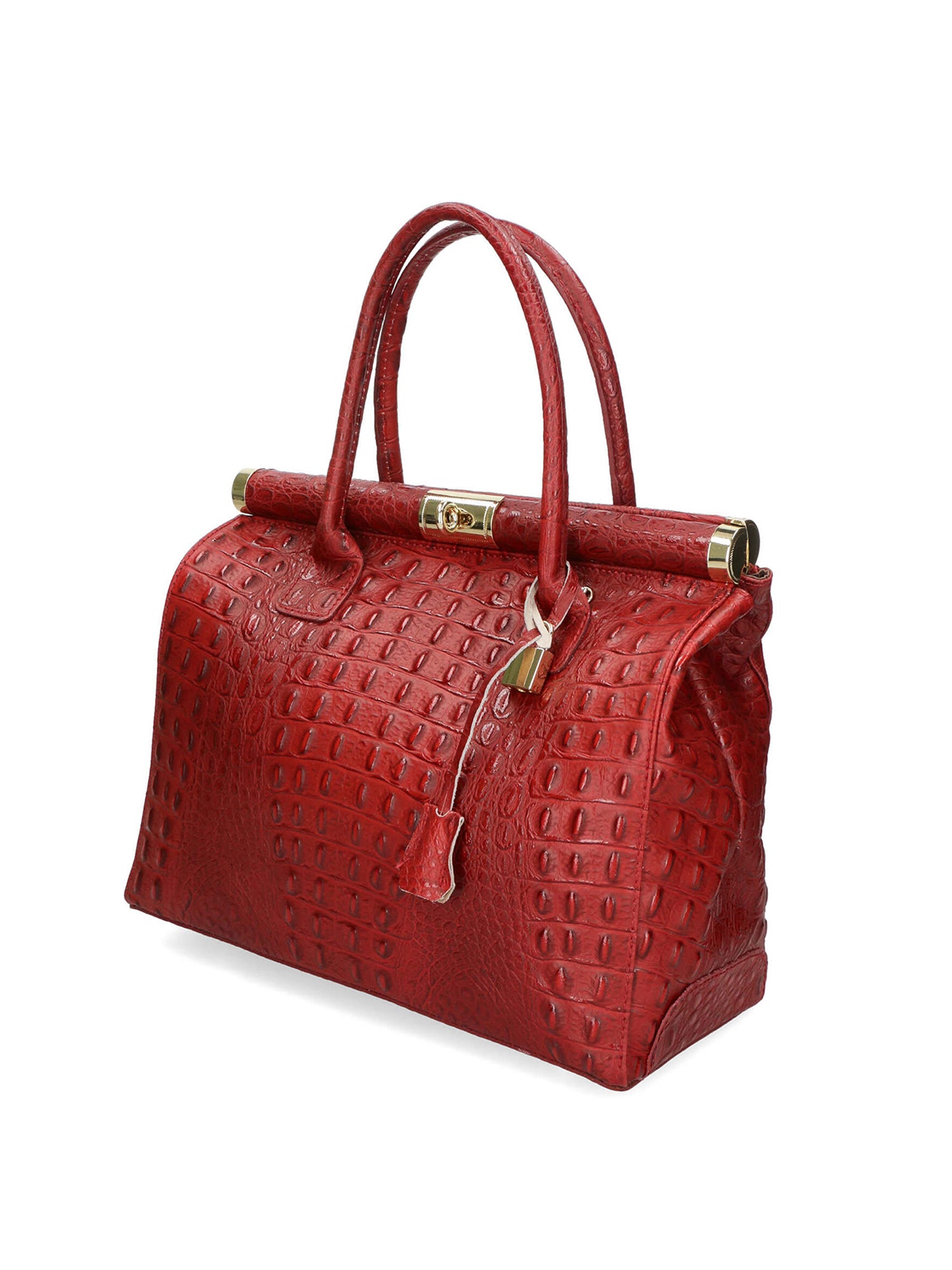 Deborah Borsa a mano da donna Pelle Croco Stampata 7727-C10 ROSSO SCURO Gave Lux