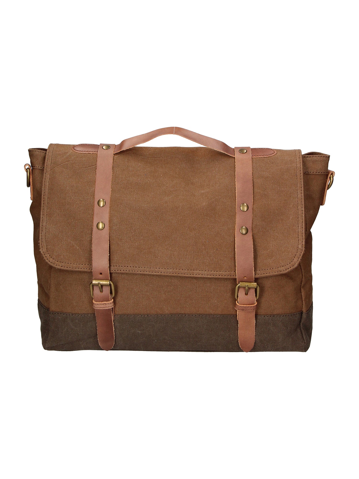 Minerva Borsa a mano unisex Canvas e pelle ZG3011-FANGO TAUPE Gave Lux