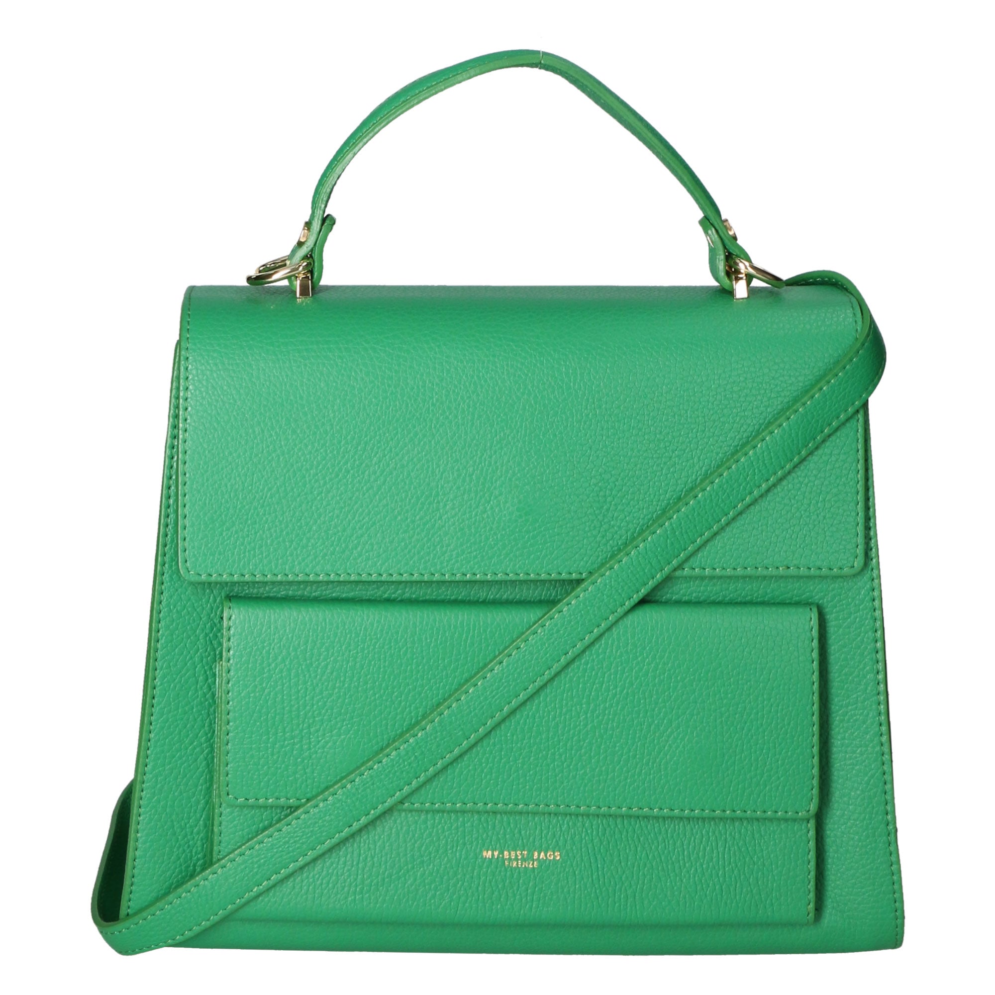 Borsa a mano da donna Made in Italy Vera pelle MYB-7034-SS-D47+C47 VERDE My Best Bag