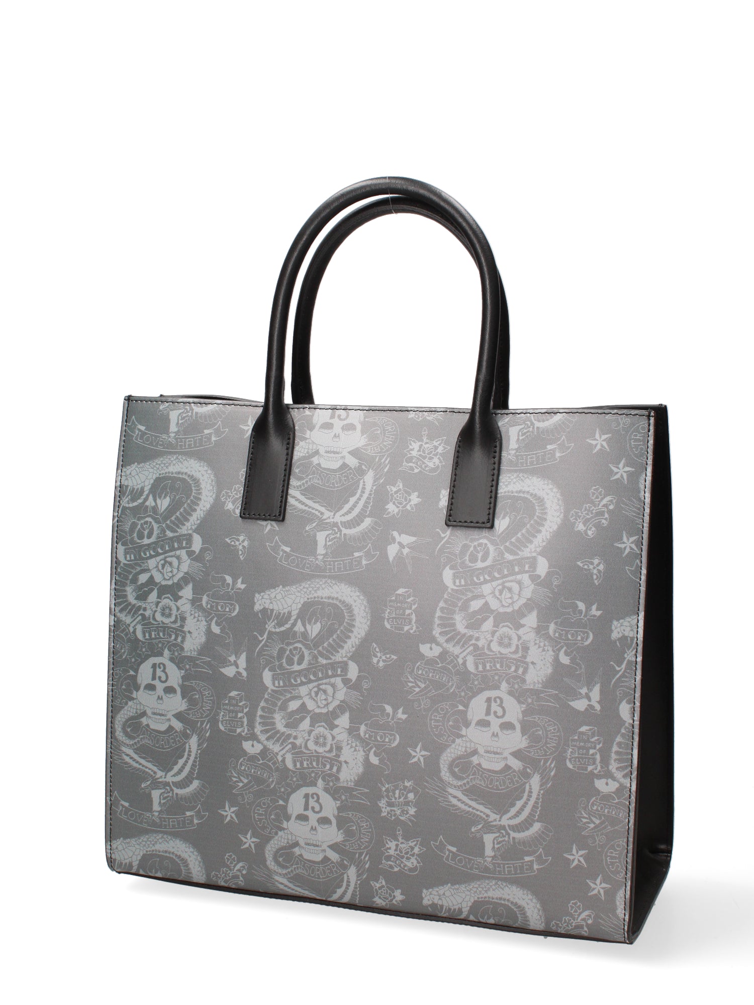 Borsa a mano da donna Vera pelle ruga JR-W-1032-BLACK-TATOO John Richmond