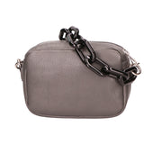 Barbara Borsa a spalla da donna Vera pelle 05706-D27 GRIGIO SCURO DARK GREY Gave Lux