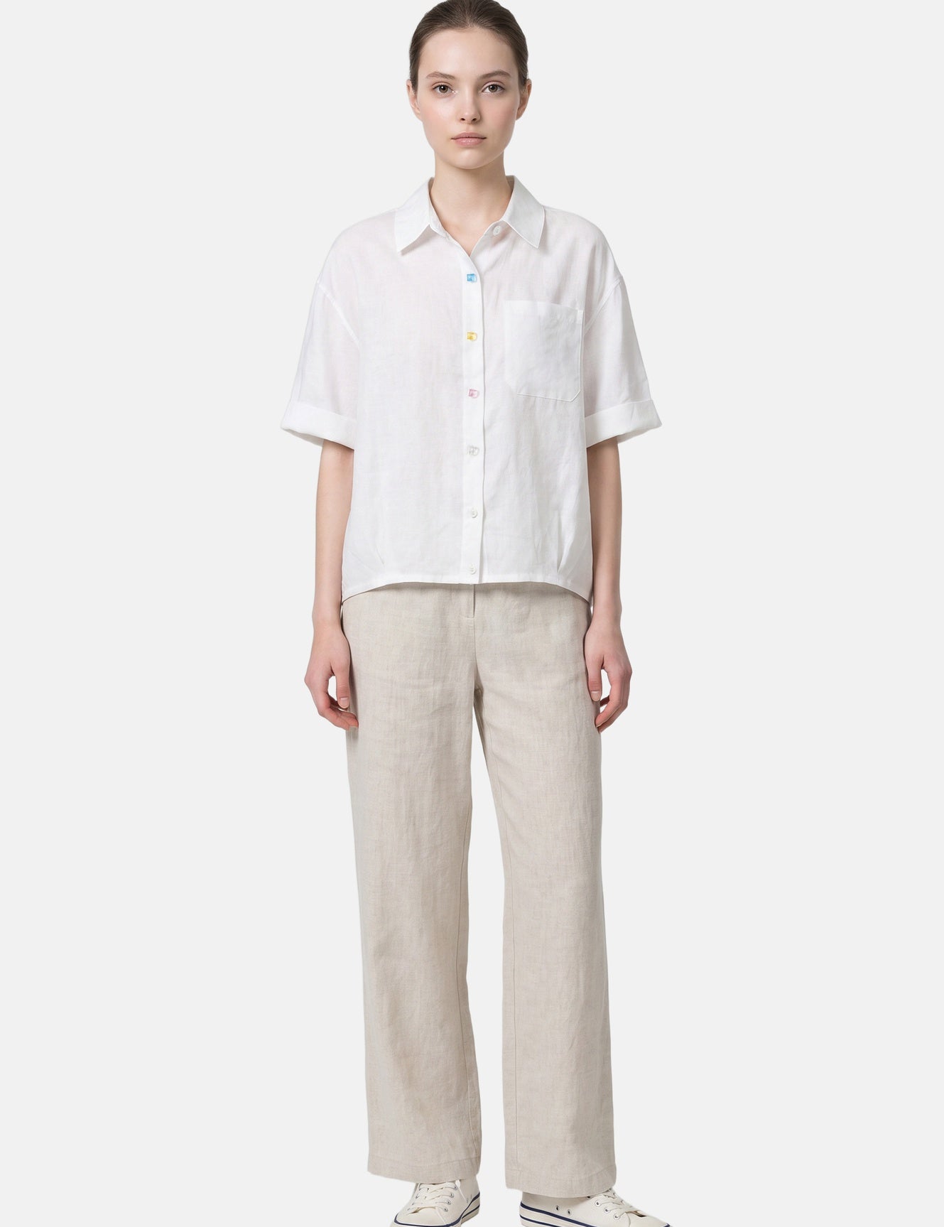 Blusa in 86 Lyocell 14 Poliestere Bianco
