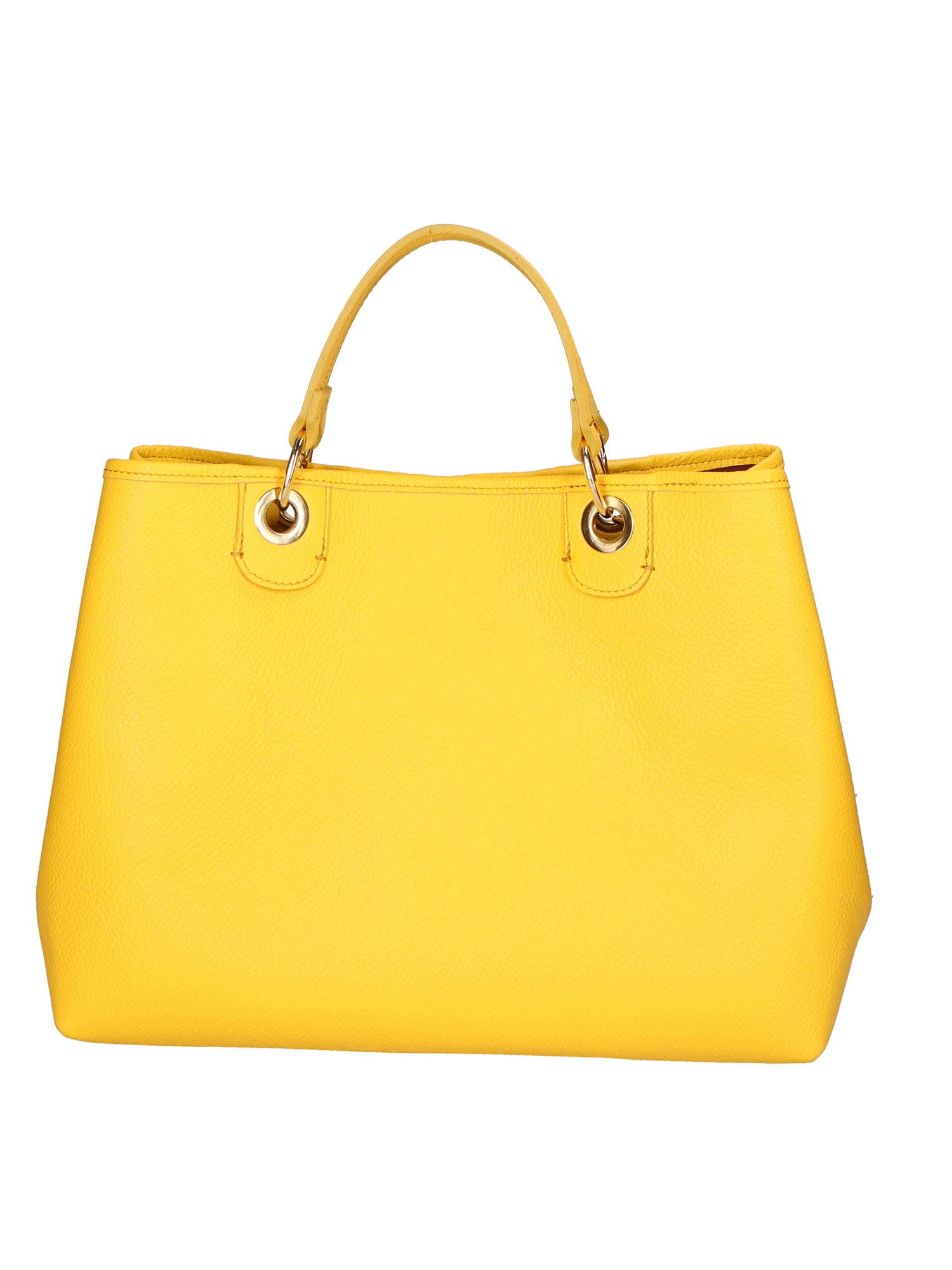 Azurite Borsa a mano da donna 100% pelle 06105-D64 GIALLO YELLOW Gave Lux