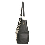 Asia Borsa a spalla da donna Vera pelle 05475-MUCCA BIANCO NERO Gave Lux