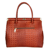 Deborah Borsa a mano da donna Pelle Croco Stampata 7727-C17 CUOIO COGNAC Gave Lux