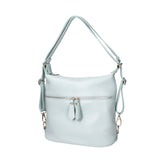 Women's White Convertible Shoulder Bag in Genuine Leather Made in Italy 30x26x9 cm