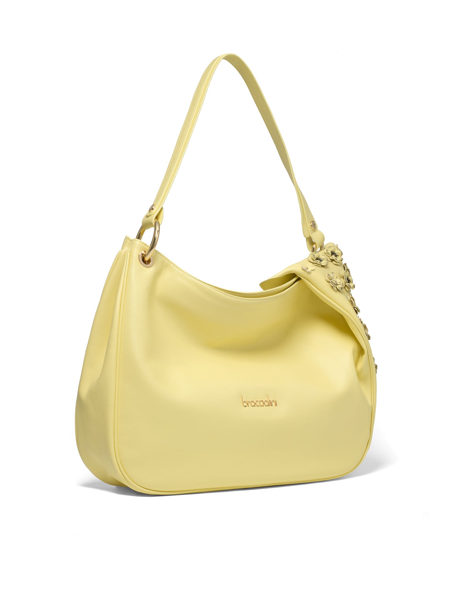 Elowen Plus Borsa a spalla da donna Vera pelle B17242-GIALLO Braccialini