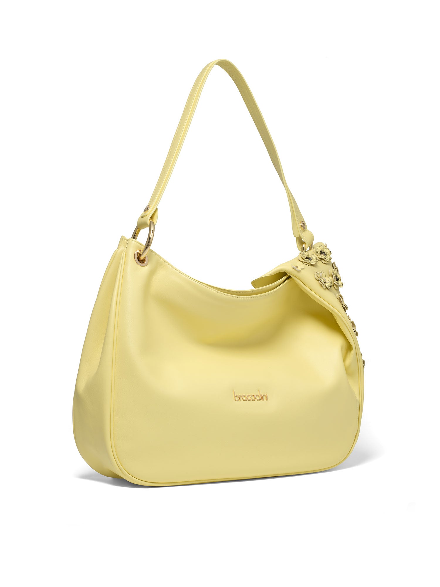 Elowen Plus Borsa a spalla da donna Vera pelle B17242-GIALLO Braccialini