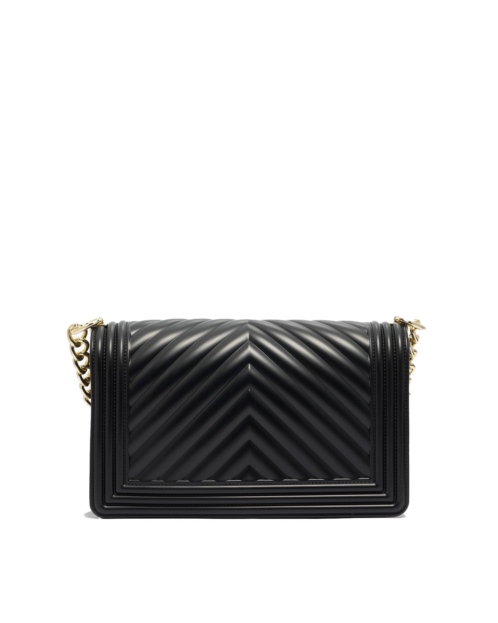 Borsa a mano da donna 100% PVC FLAT M-BLACK + LIGHT GOLD Marc Ellis