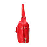 Women's White Convertible Shoulder Bag in Genuine Leather Made in Italy 30x26x9 cm