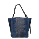 Domitilla Borsa a spalla da donna Pelle stampata lizard 80024-BLU Gave Lux
