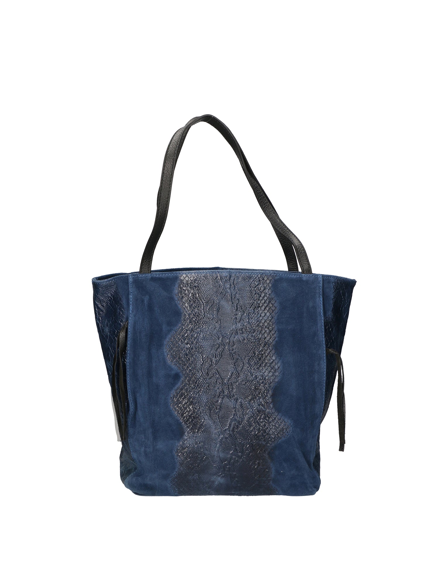 Domitilla Borsa a spalla da donna Pelle stampata lizard 80024-BLU Gave Lux