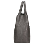 Letizia Borsa a mano da donna Pelle stampata croco 06542-GRIGIO SCURO Gave Lux