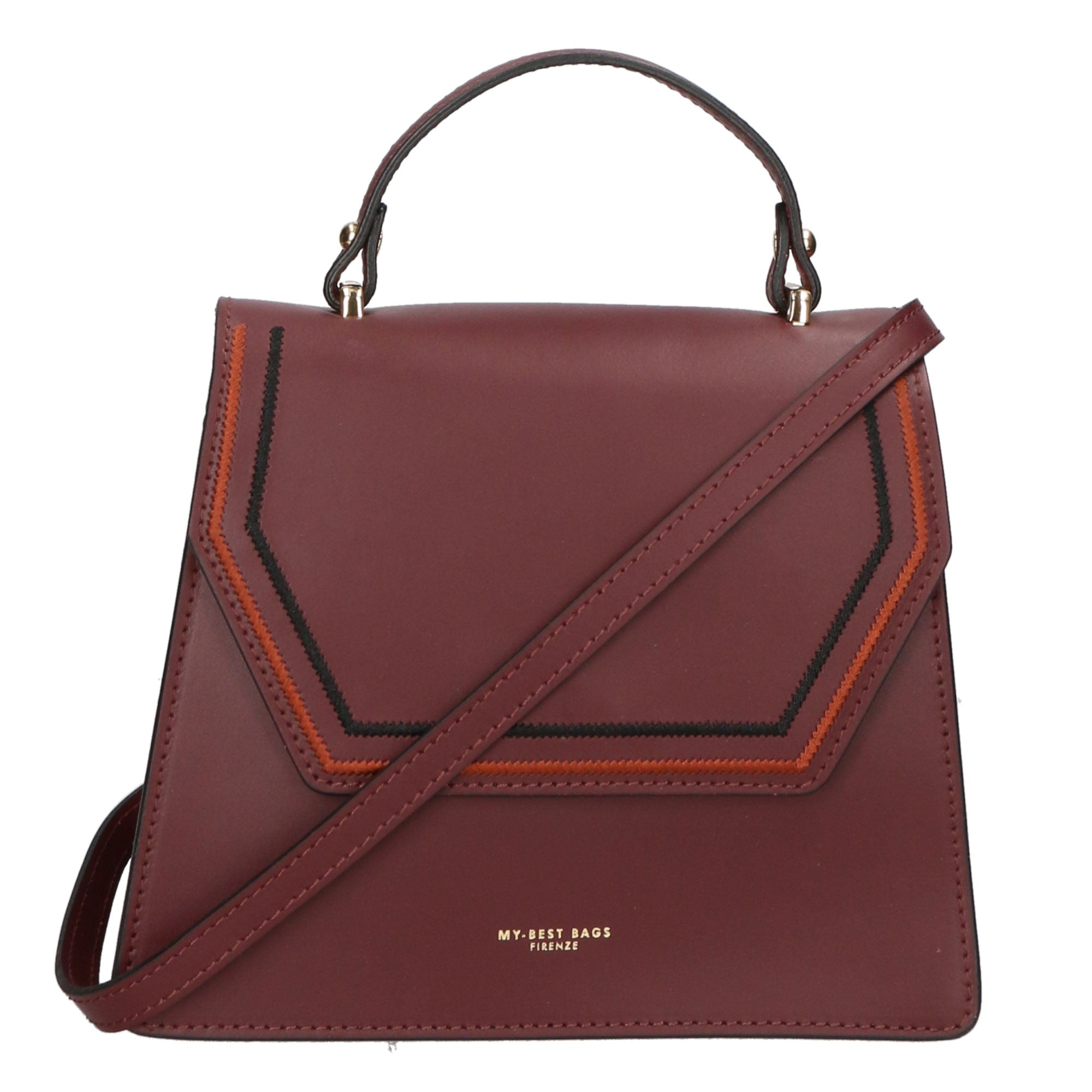 Borsa a mano da donna 100% vera pelle MYB-6004-FW-L330 VINO My Best Bag