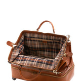 Borsa da viaggio unisex in vera pelle Made in Italy 4084-MIELE Alessia Firenze