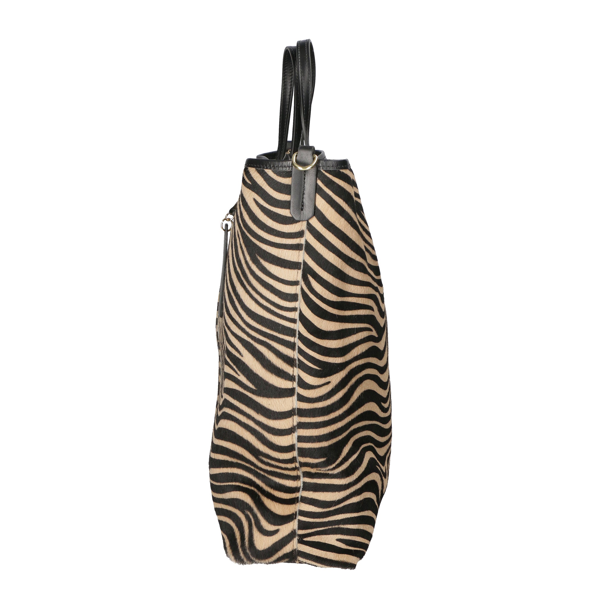 Borsa a mano da donna Vera pelle MYB-8053-FW-ZEBRA CUOIO NERO My Best Bag