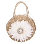 Karen Borsa a mano da donna Paglia intrecciata 88121-BIANCO Gave Lux