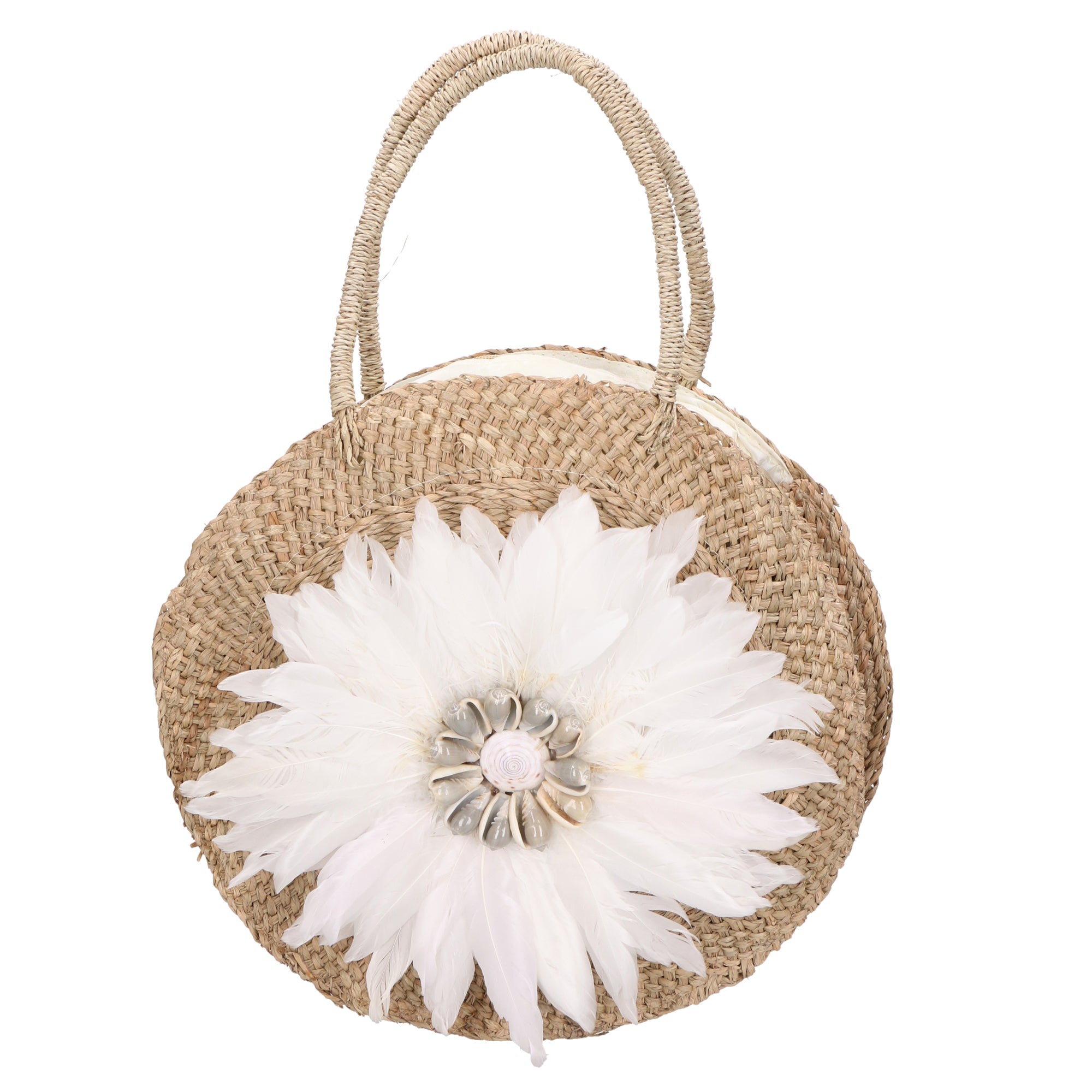 Karen Borsa a mano da donna Paglia intrecciata 88121-BIANCO Gave Lux