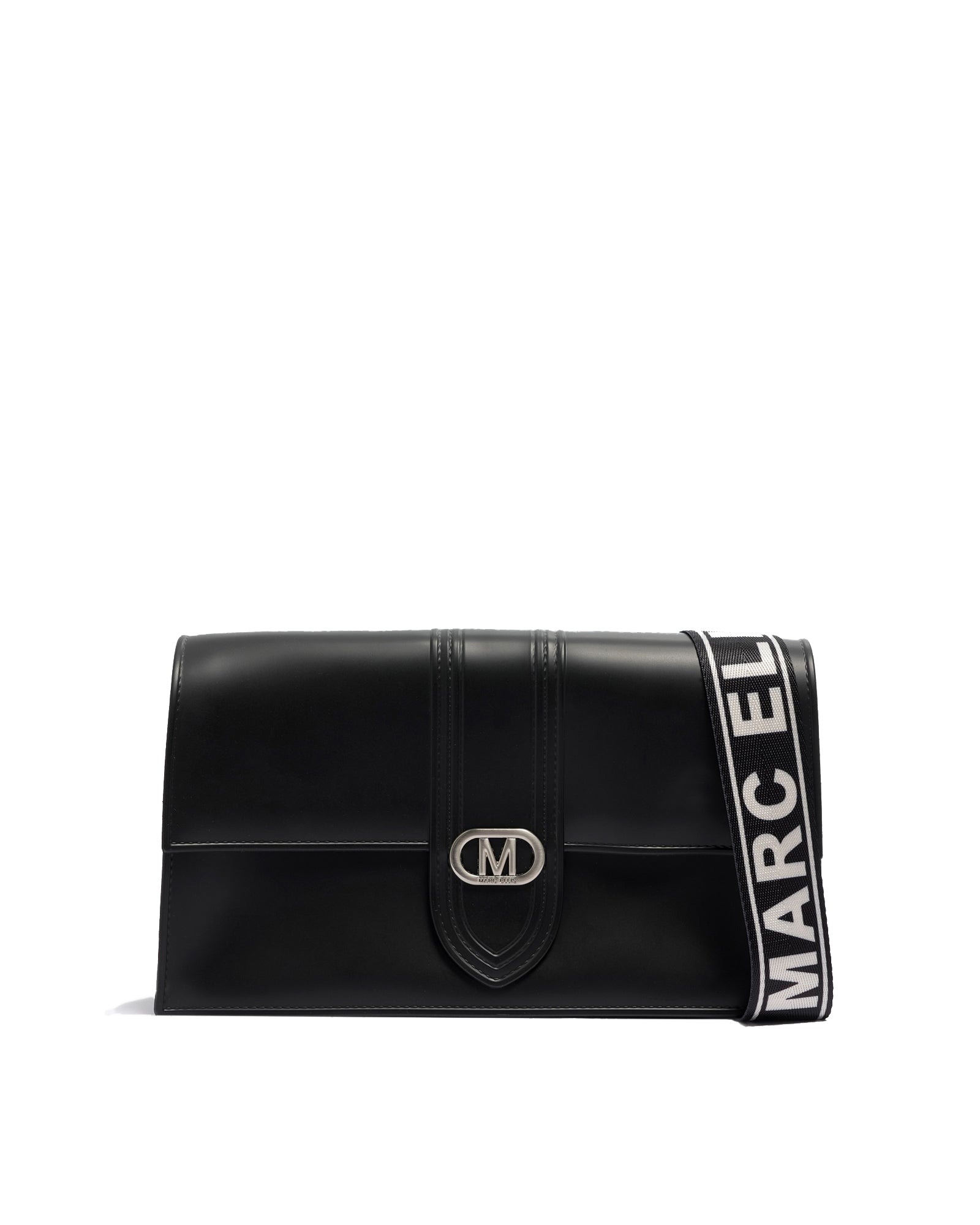 Borsa a mano da donna 100% Pvc FLAT ROOD M-BLACK + OFF SILVER Marc Ellis