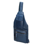 Marsupio da uomo in vera pelle Casual HILB-3338-BLU Hill Burry