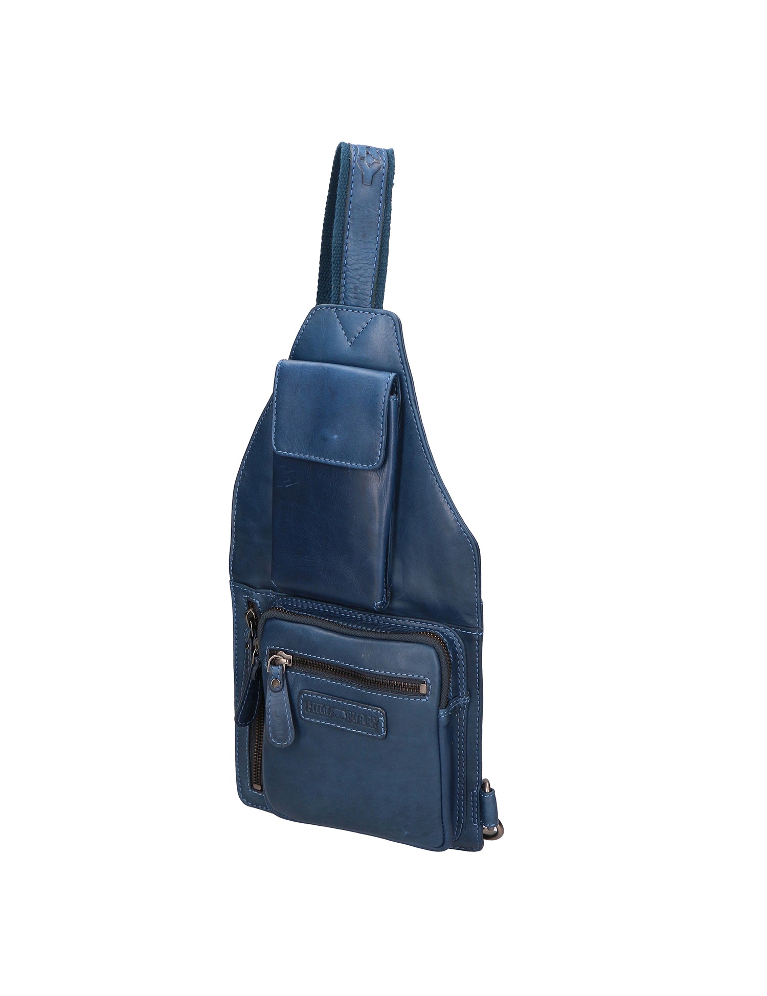 Marsupio da uomo in vera pelle Casual HILB-3338-BLU Hill Burry