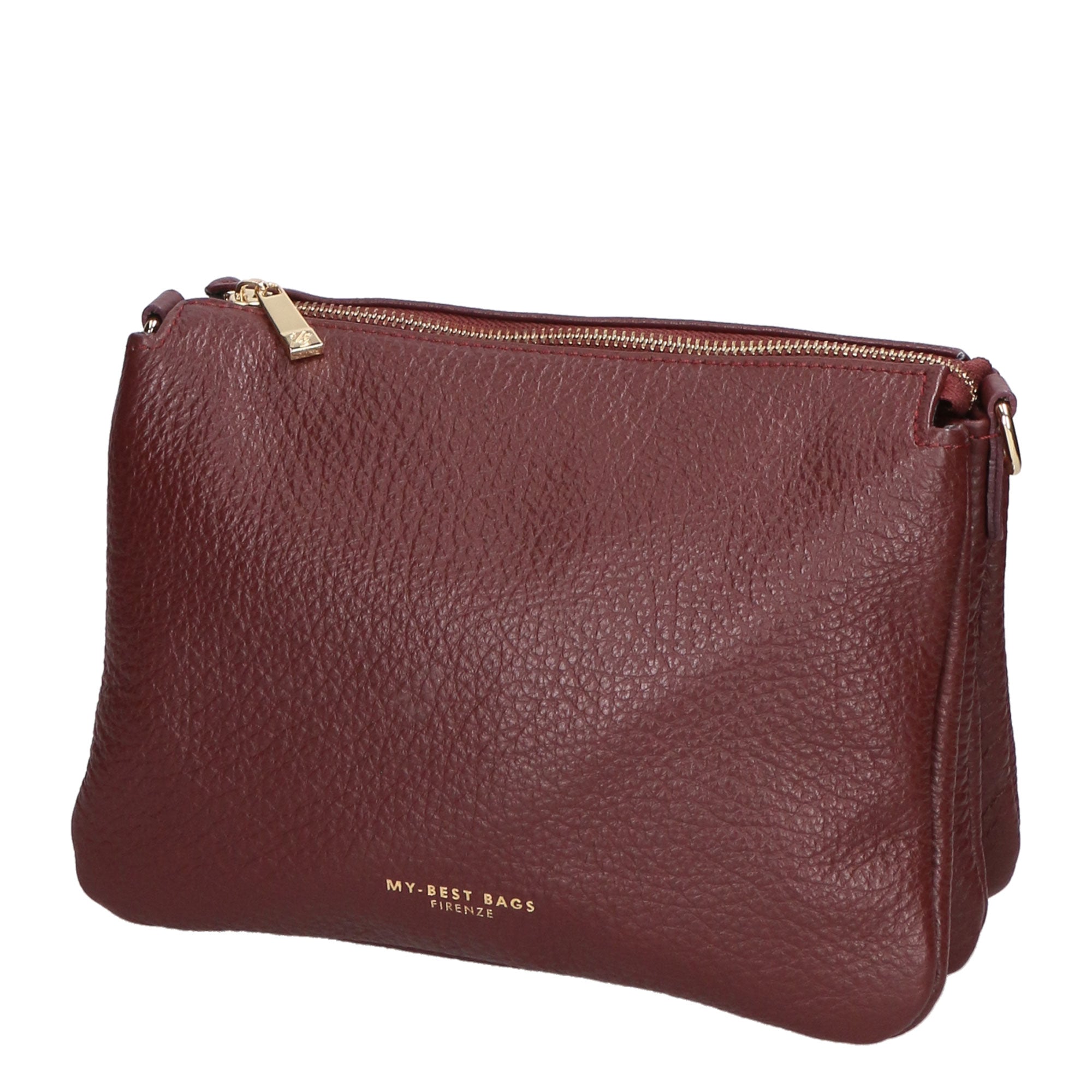 Borsa a tracolla da donna 100% pelle MYB-6057-FW-D54 BORDO SCURO My Best Bag