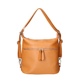 Women's White Convertible Shoulder Bag in Genuine Leather Made in Italy 30x26x9 cm