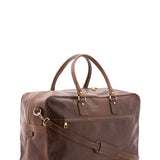 Borsa da viaggio unisex vera pelle 100% cotone 4562-TESTA DI MORO Alessia Firenze