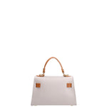 Borsa a mano da donna 100% vera pelle 07221-D86 GRIGIO CHIARO+D44 CUOIO Roberta Rossi