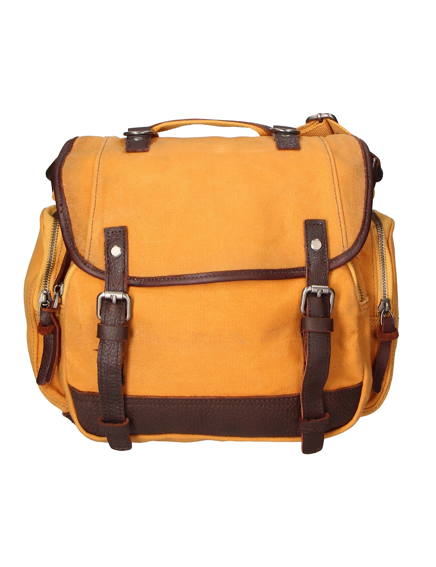 Mia Borsa a tracolla unisex Canvas e vera pelle ZG3003-CUOIO COGNAC Gave Lux