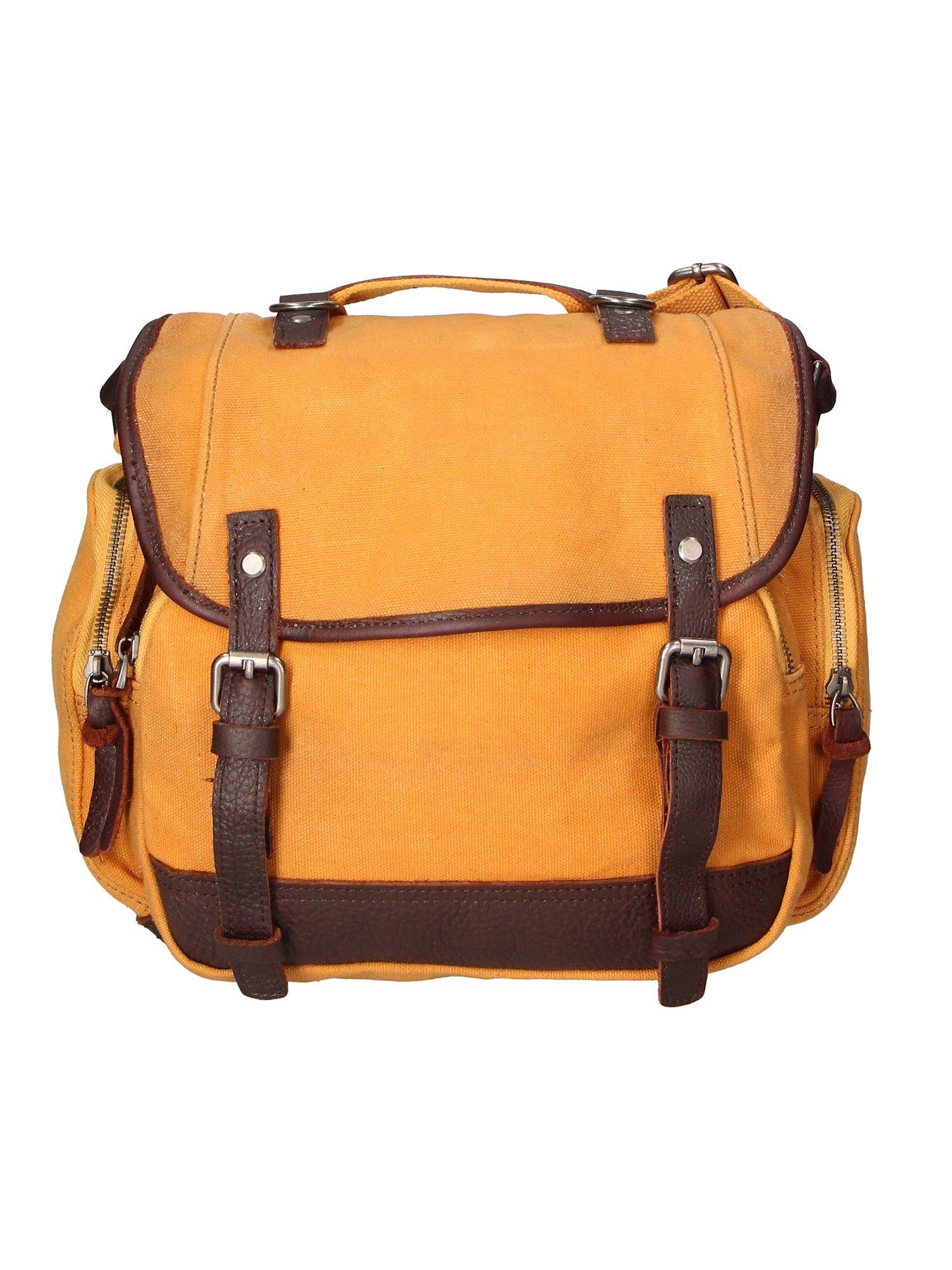 Mia Borsa a tracolla unisex Canvas e vera pelle ZG3003-CUOIO COGNAC Gave Lux