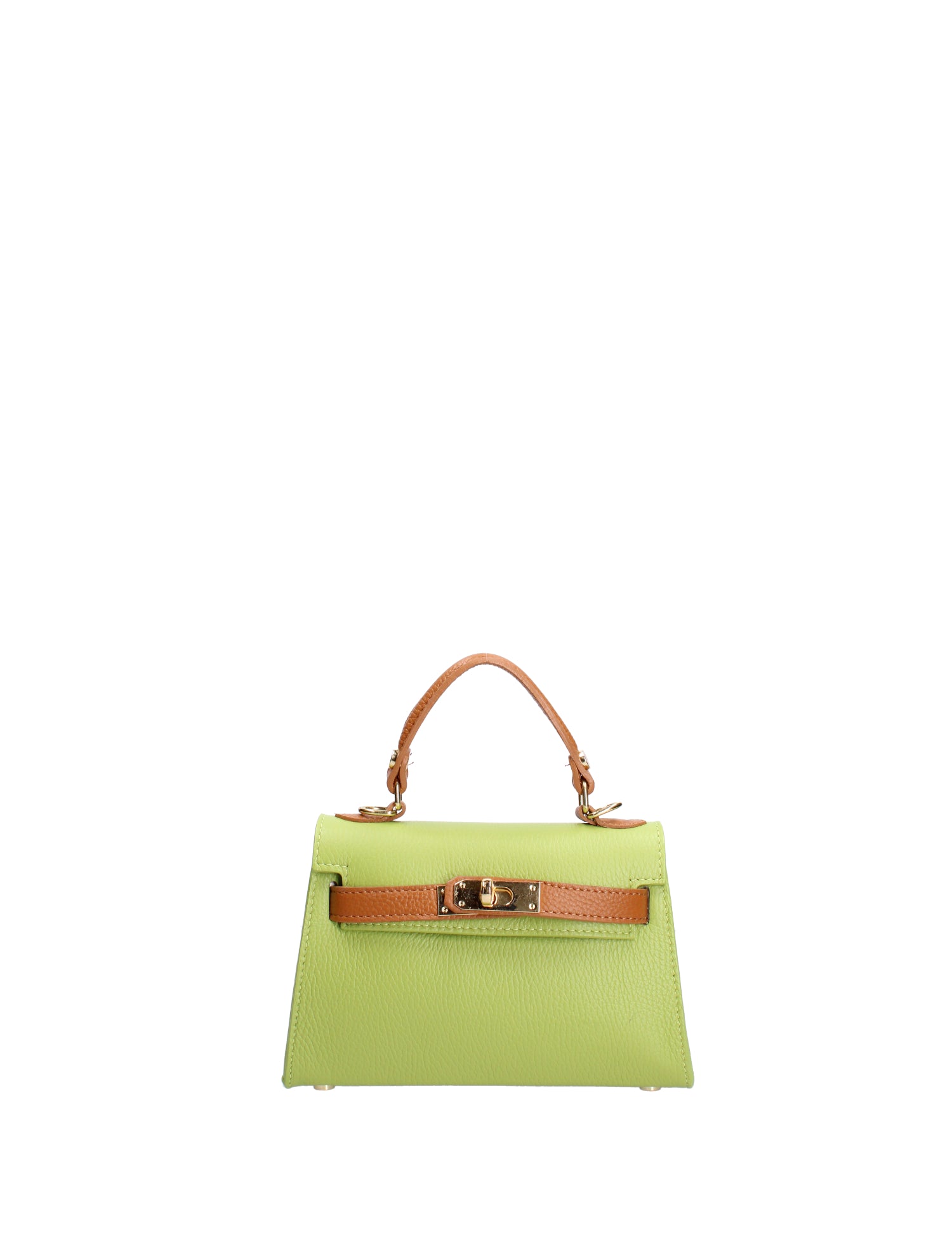 Borsa a mano da donna 100% vera pelle 07221-D12 KIWI+D44 CUOIO Roberta Rossi