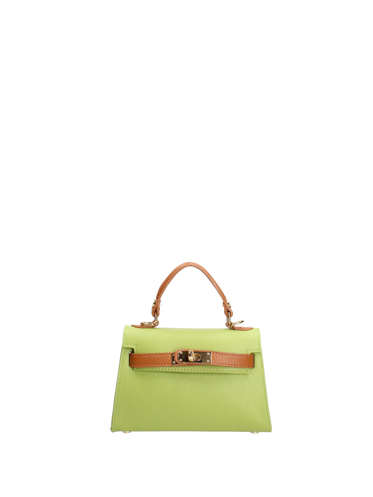 Borsa a mano da donna 100% vera pelle 07221-D12 KIWI+D44 CUOIO Roberta Rossi