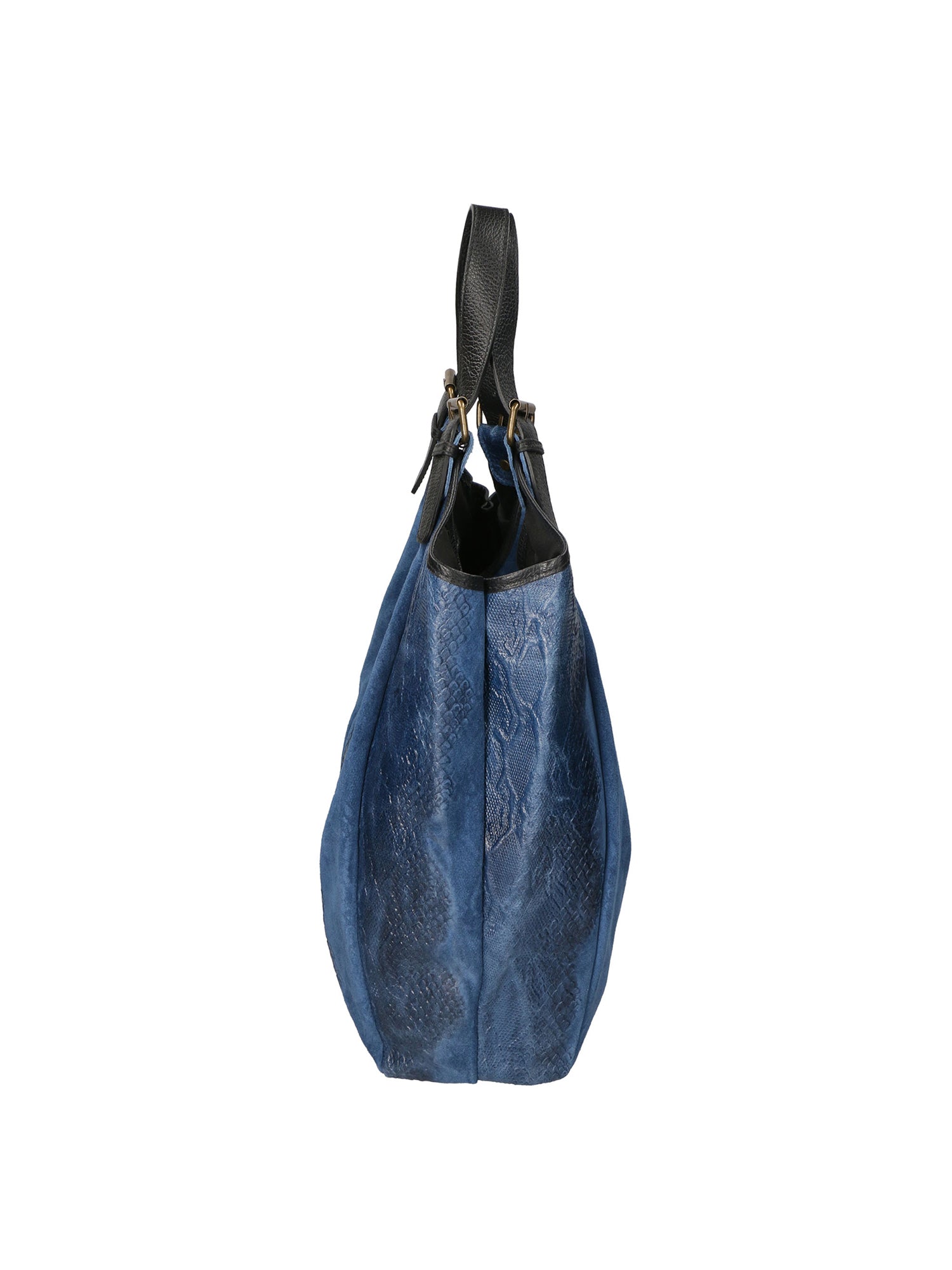 Denise Borsa a spalla da donna Pelle scamosciata stampata 80011-BLU Gave Lux