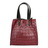 Borsa a mano da donna Pelle Croco Stampata MYB-6027-FW-BORDO My Best Bag