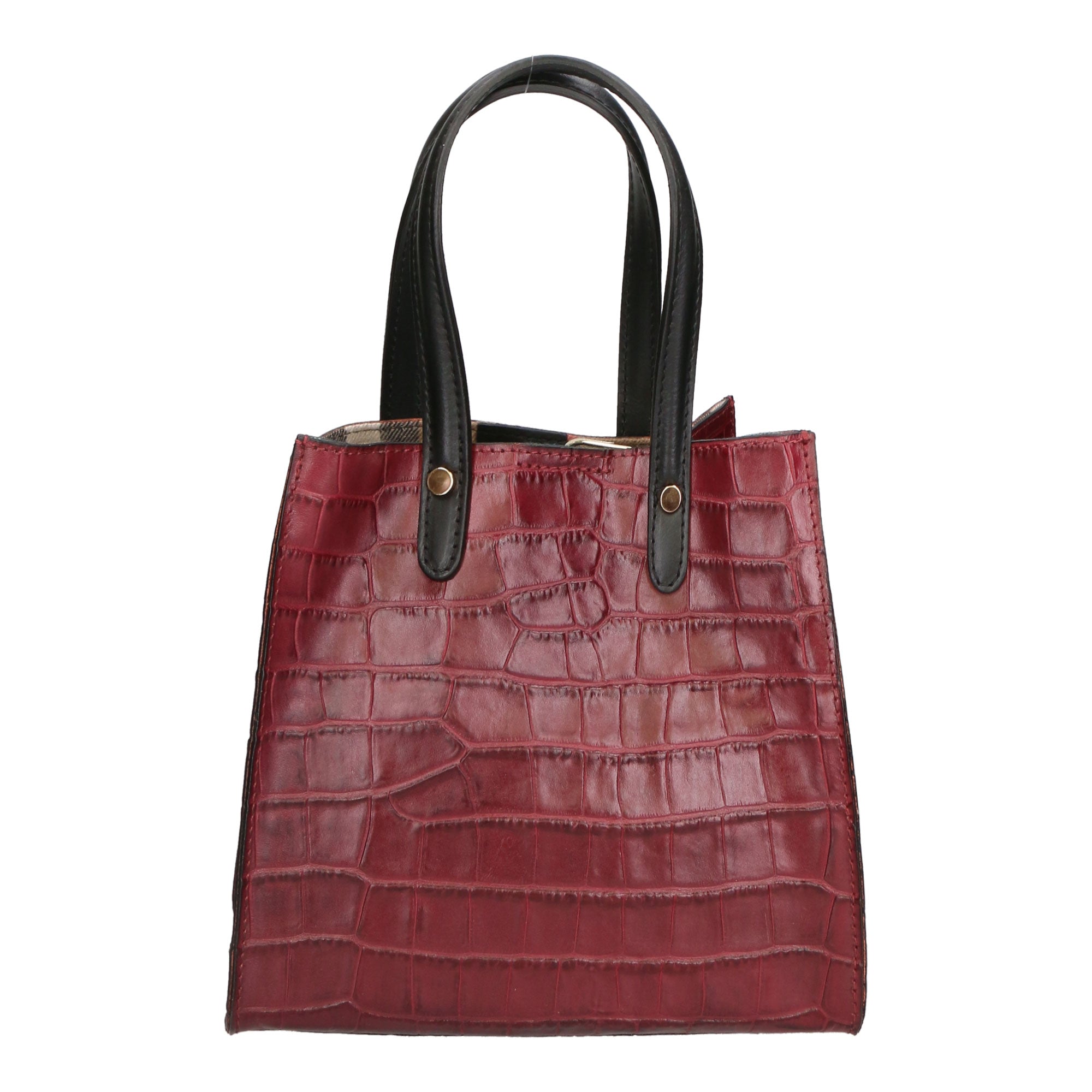 Borsa a mano da donna Pelle Croco Stampata MYB-6027-FW-BORDO My Best Bag