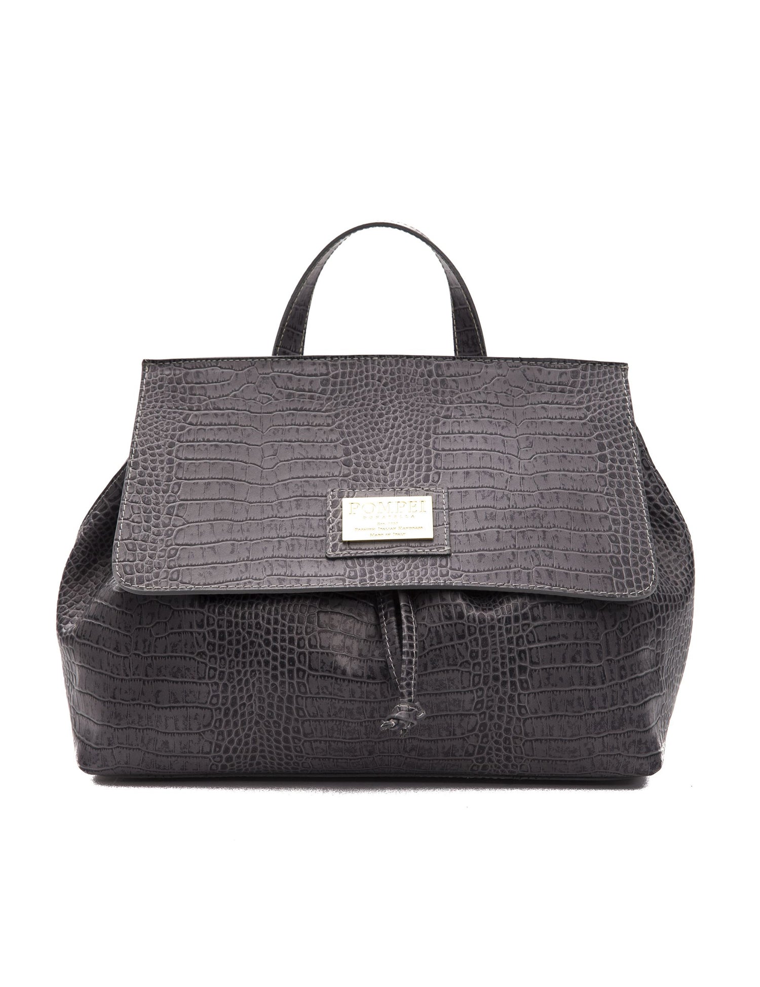 Borsa a Mano in Pelle Vegana Grigio