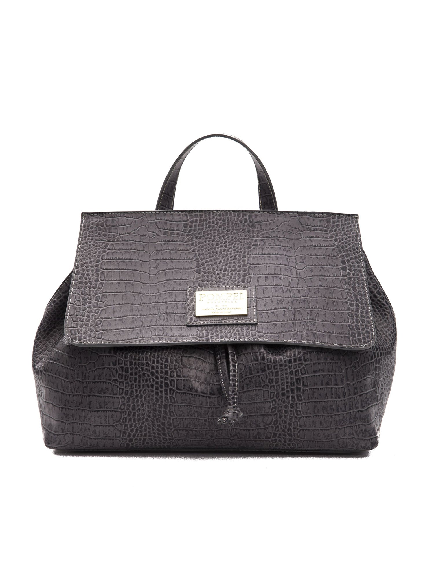 Borsa a Mano in Pelle Vegana Grigio
