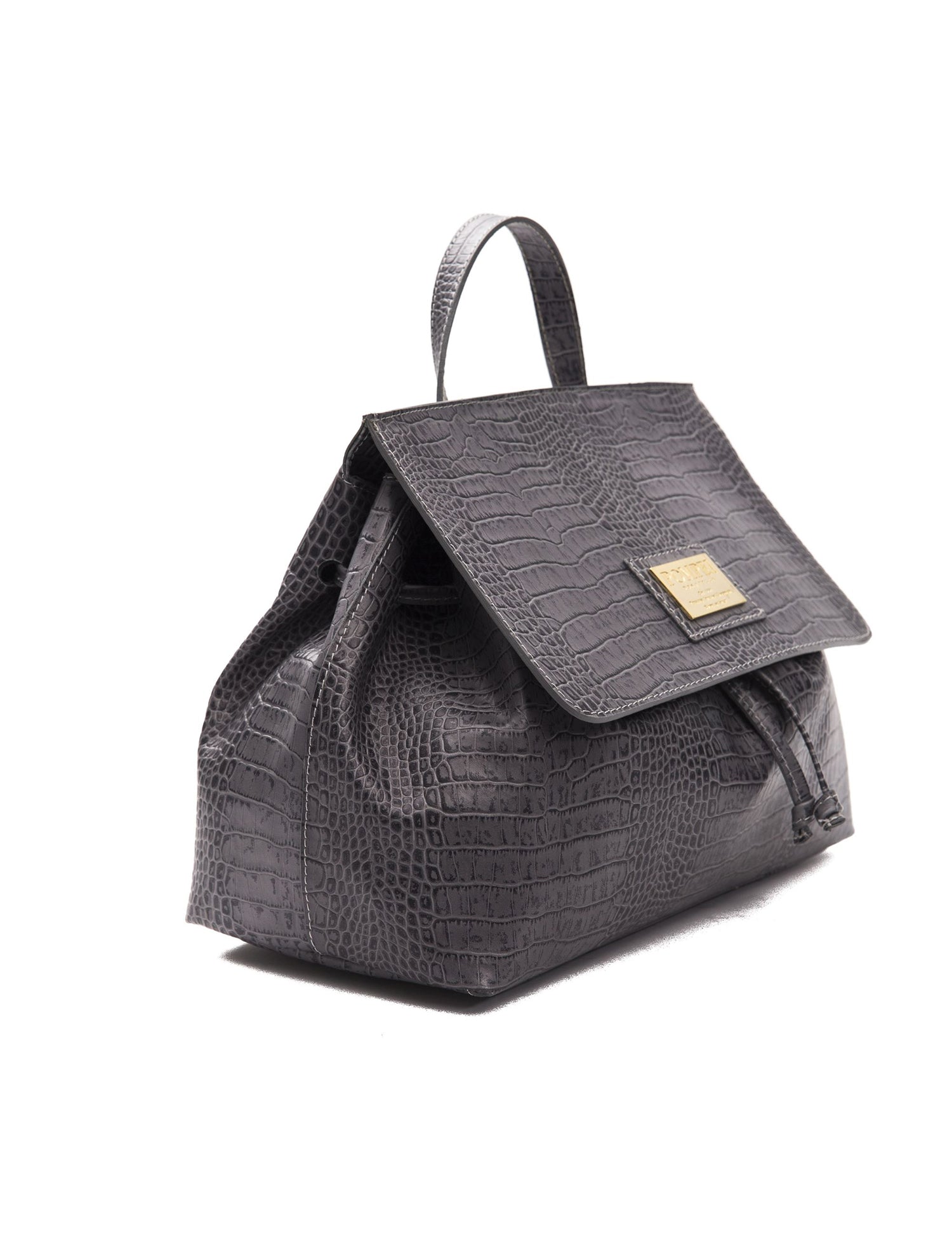 Borsa a Mano in Pelle Vegana Grigio