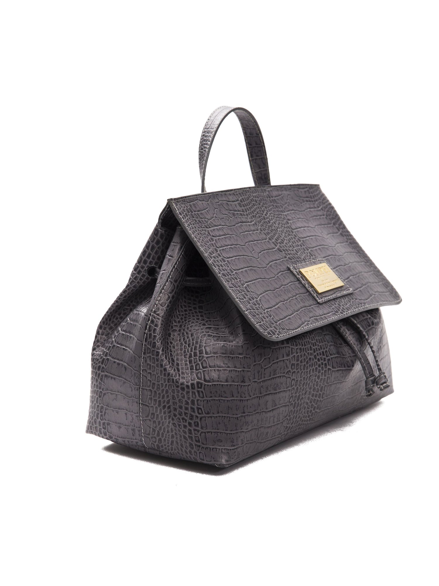 Borsa a Mano in Pelle Vegana Grigio