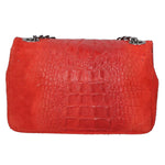 Camilla Borsa a tracolla da donna Pelle scamosciata croco 10029-ROSSO RED Gave Lux