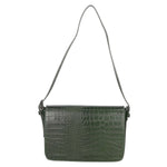 Azzurra Borsa a spalla da donna Vera pelle croco 05699-C14 VERDE SCURO Gave Lux