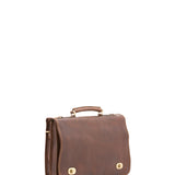 Borsa a mano unisex in vera pelle Made in Italy 4512-TESTA DI MORO Alessia Firenze