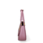 Borsa a mano da donna 100% PVC FLAT-CIRCLE-DARK MAUVE - LIGHT OTTONE Marc Ellis