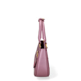 Borsa a mano da donna 100% PVC FLAT-CIRCLE-DARK MAUVE - LIGHT OTTONE Marc Ellis