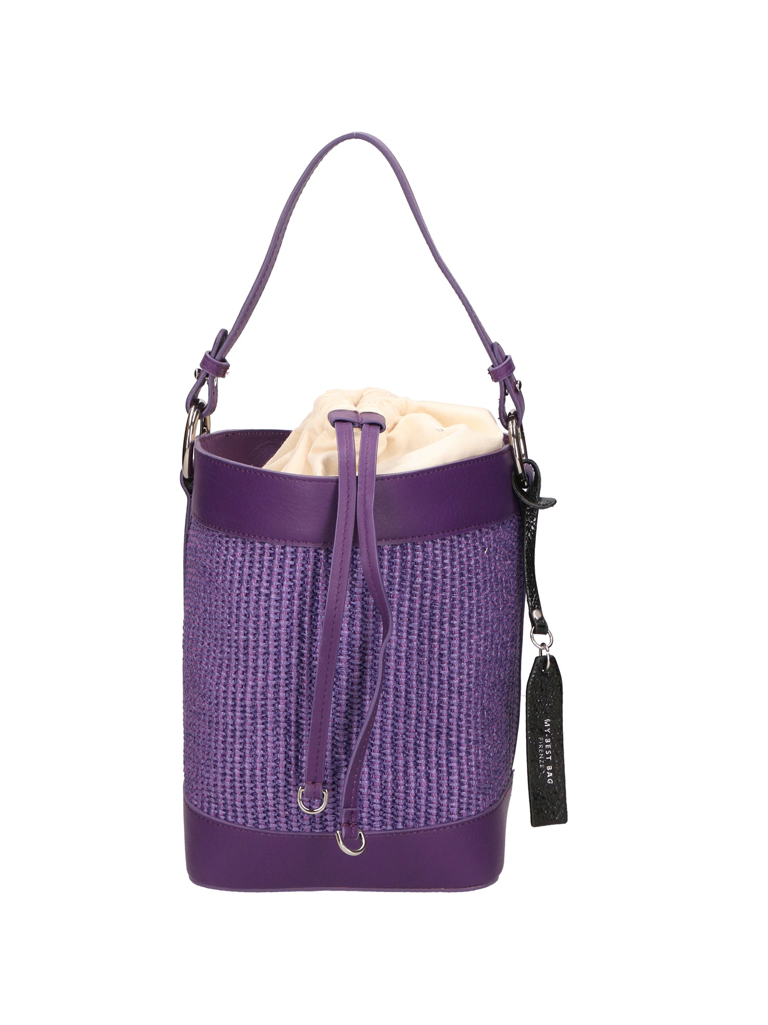 Borsa a secchiello da donna Misto pelle e tessuto MYB-05165-SS-307+S45 VIOLA My Best Bag