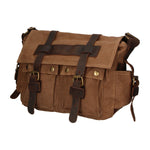 Melania Borsa a spalla unisex Canvas e vera pelle ZG3016-FANGO TAUPE Gave Lux