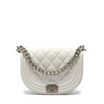 Borsa a mano da donna 100% PVC FLAT ZOE-OFF BLANC + SILVER Marc Ellis